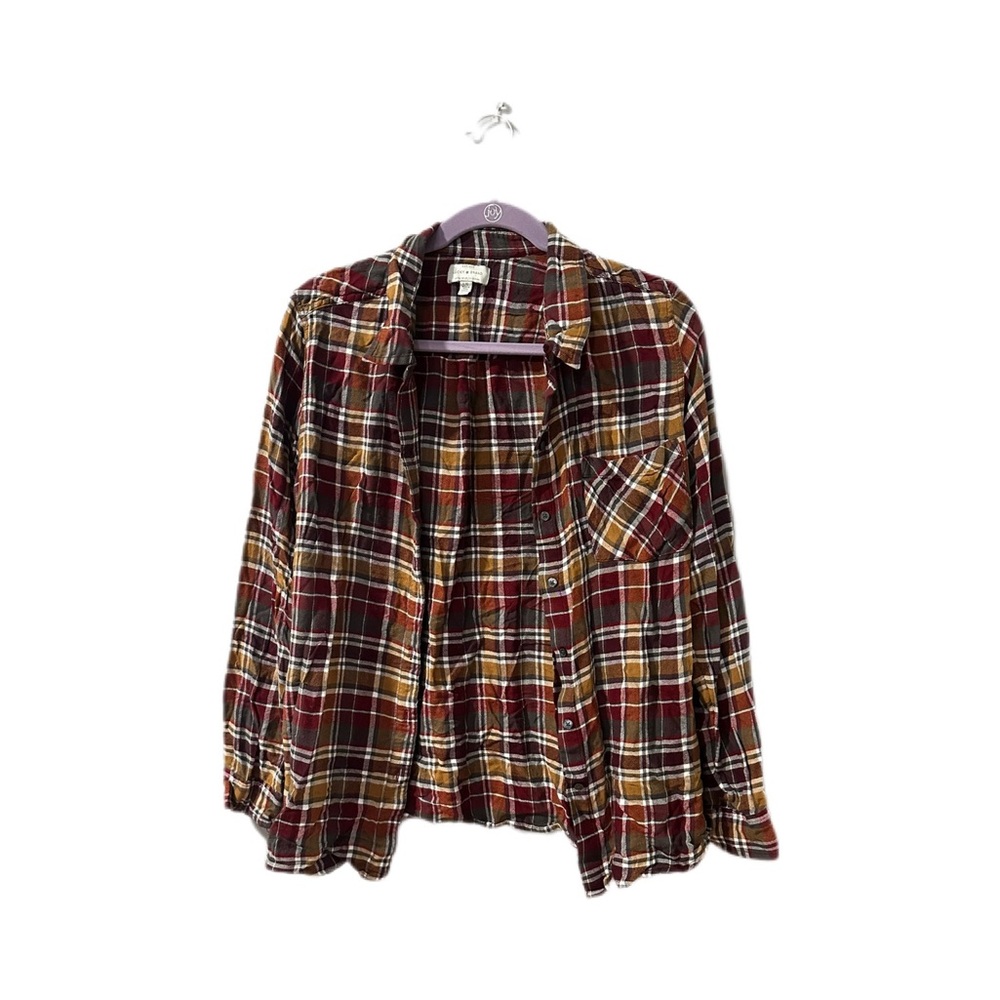 Lucky Brand Fall Inspired Plaid Button-Up Lightweight Shirt